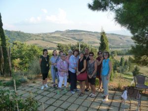 The view from Podere Il Casale, the farm we at our dinner at
