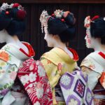 Geishas in Japan during womens travel network's all girls tour group